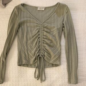 Dress Forum Olive Ruched Long Sleeve Top